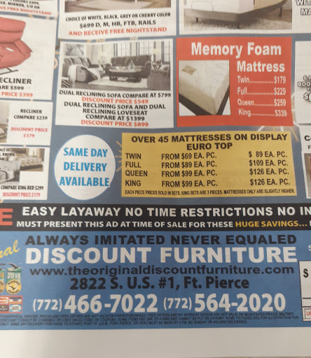 Furniture Wholesaler «The Original Discount Furniture», reviews and photos, 2822 US-1, Fort Pierce, FL 34982, USA