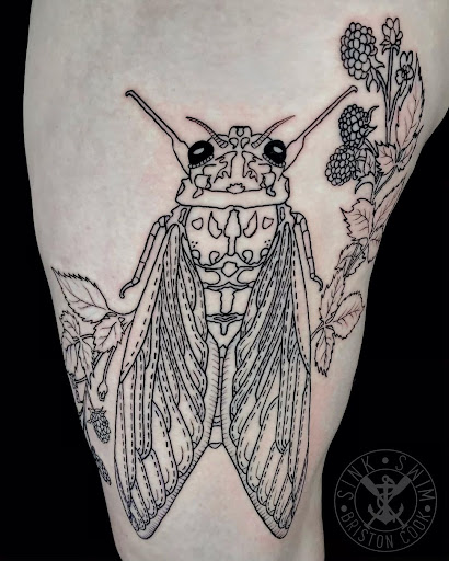 Explore face tattoos above eyebrow tattoo ideas, creative tattoo ideas in Marietta, available at Sink or Swim Studio and Gallery