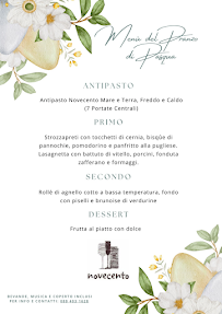 Restaurant Ristorante Pizzeria Novecento à Conversano (le menu)