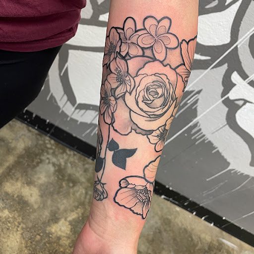 Explore pisces symbol tattoo ideas, creative tattoo ideas in Zumbrota, available at Art by Sinclair Tattoo Artist At Dry Bones Ink