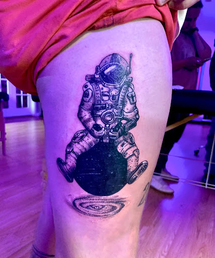 Explore batman sleeve tattoo ideas, creative tattoo ideas in Gautier, available at Voodoo Tattoo