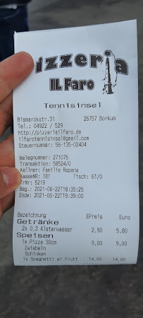 Il Faro à Borkum menu