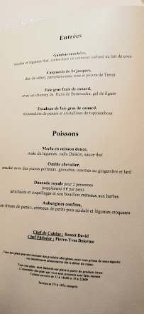 Bord'eau Restaurant à Colmar menu