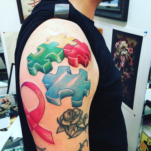 Explore ocean sleeve tattoo ideas, creative tattoo ideas in Springfield, available at Tattoo Royale