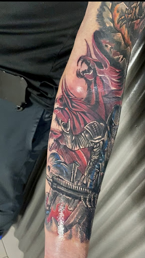 Explore mens outdoors tattoo ideas, creative tattoo ideas in Conroe, available at Nicoles Tattoos and Piercings