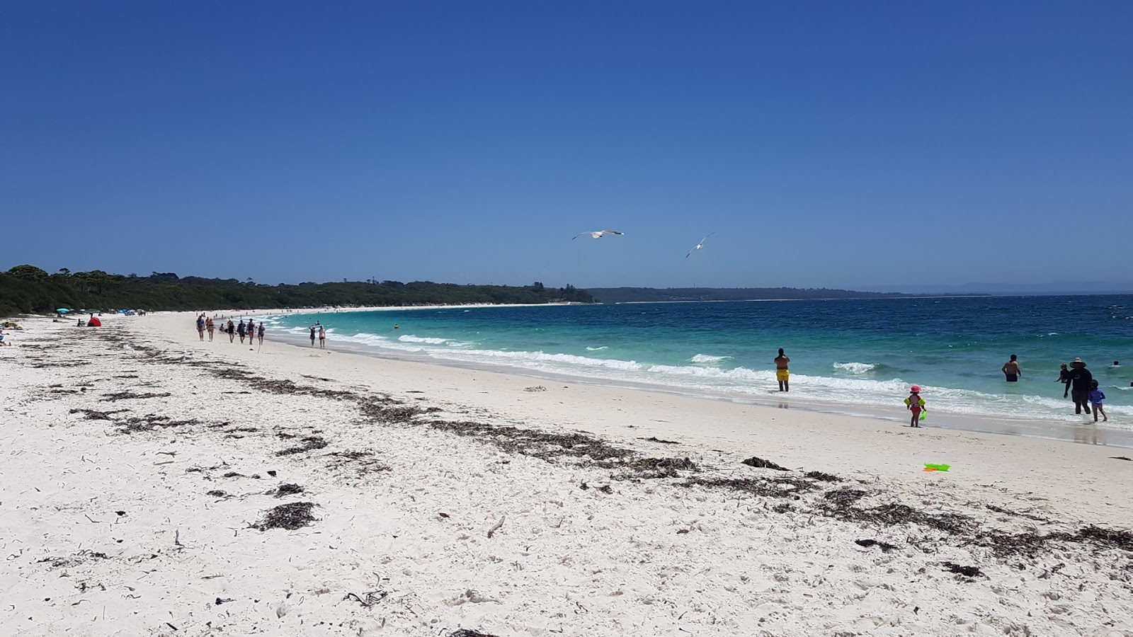 Foto av Iluka Beach med vit fin sand yta