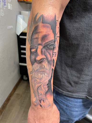 Explore half sleeve tattoo idea, creative tattoo ideas in Fort Worth, available at Twisted Ink