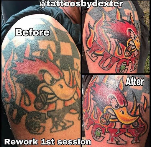 Explore cover up tattoo ideas for ankle, creative tattoo ideas in Mckinney, available at Borrowed Time Fine Art Gallery Tattoo Shop