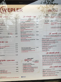 Restaurant Le Wepler à Paris (le menu)