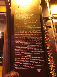 Restaurant L’Ardoise 86 à Paris (le menu)