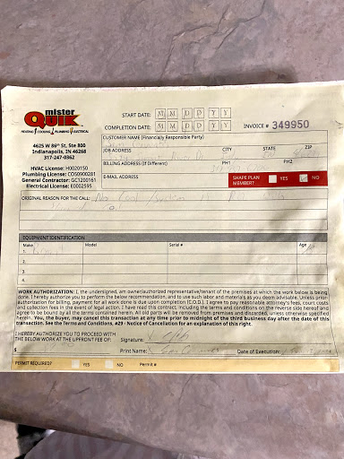 HVAC Contractor «Mister Quik Home Services», reviews and photos, 4625 W 86th St #800, Indianapolis, IN 46268, USA