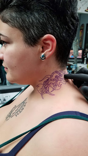 Explore angel tattoo sleeve ideas, creative tattoo ideas in Anderson, available at Old Horse Tattoo Company
