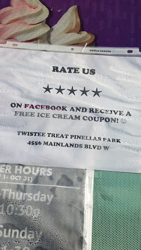 Ice Cream Shop «Twistee Treat Pinellas Park», reviews and photos, 4556 Mainlands Blvd W, Pinellas Park, FL 33782, USA