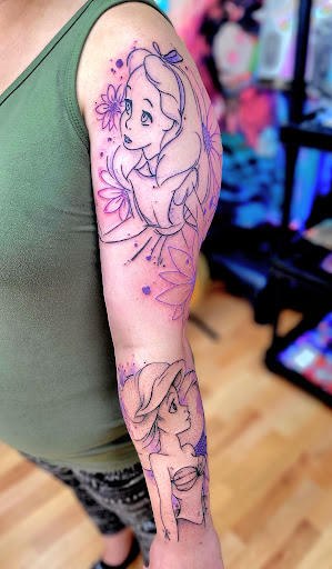 Explore man tattoo sleeve ideas, creative tattoo ideas in Benton, available at Spectrum Tattoo