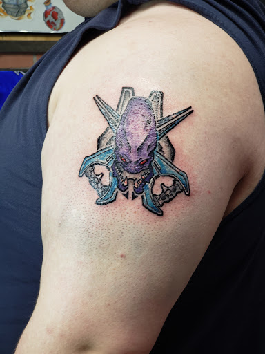 Explore aztec chest tattoo ideas, creative tattoo ideas in Silverdale, available at Golden Rule Tattoo and Body Piercing