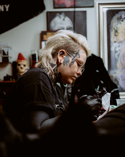Explore street signs tattoo ideas, creative tattoo ideas in Buffalo, available at True Gloom Tattoo Studio