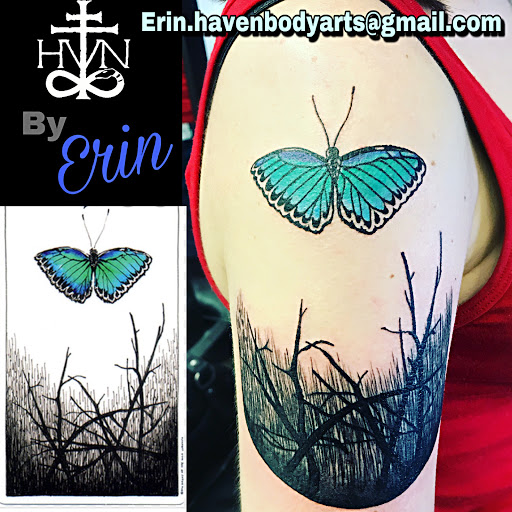 Explore back of thigh tattoo ideas, creative tattoo ideas in Northampton, available at Haven Body Arts Piercing & Tattoo