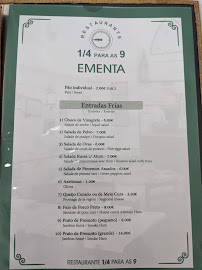 Restaurante 1/4 pras 9 à Evora carte