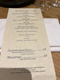 Menu du L'Initial à Paris