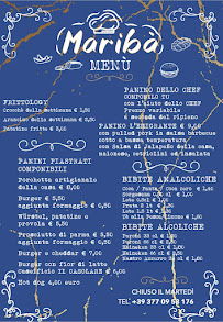 Menu du Maribà à Caiazzo