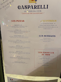 GASPARELLI à Nantes menu