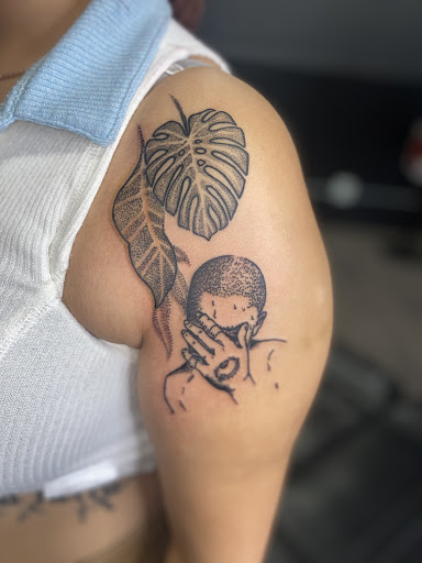 Explore good omens tattoo ideas, creative tattoo ideas in Tucson, available at Barrio Tattoos & Piercing