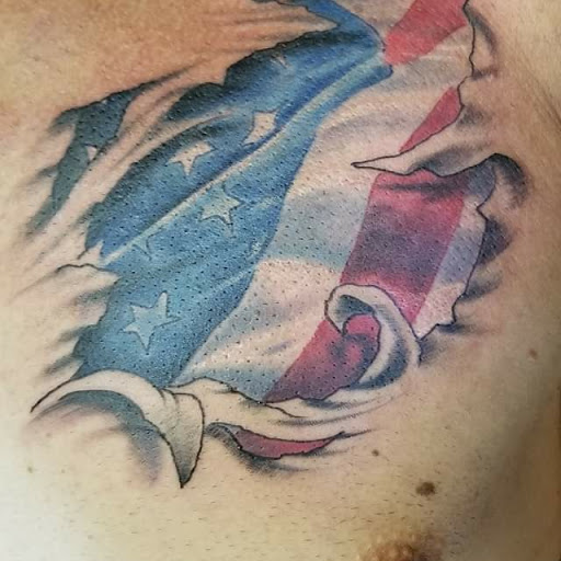 Explore straight line tattoo ideas, creative tattoo ideas in Angola, available at Hoodlum Ink