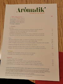 Menu / carte de Aromatik à Annecy
