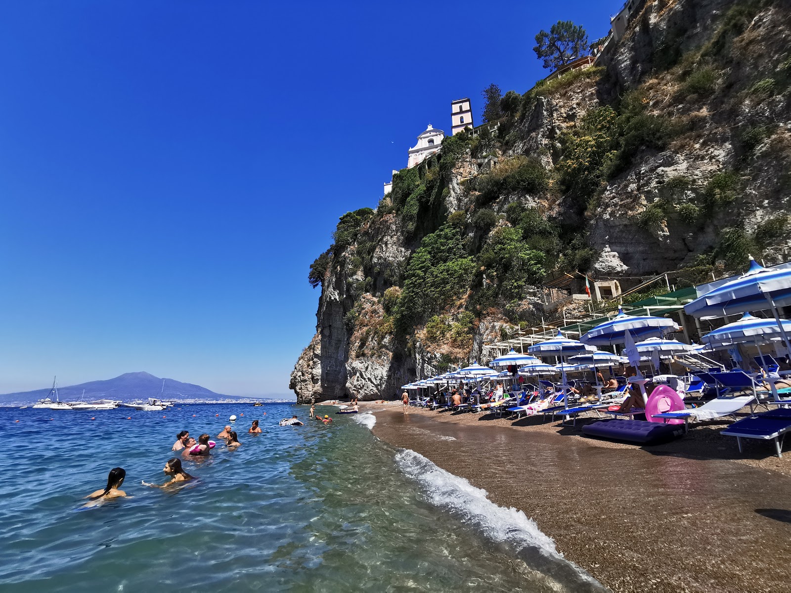 Photo of Vico Equense beach with gray fine pebble surface