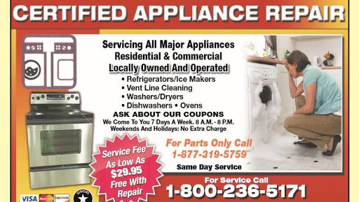 Certified Appliance Repair, LLC in Greensburg, Indiana