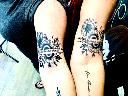 Explore tie dye tattoo ideas, creative tattoo ideas in Lake City, available at Crooked Spines Tattoo Studio