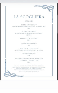 Menu du Ristorante la Scogliera à Genoa