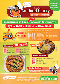 Menu / carte de Tandoori Curry | Restaurant Indien | Plats Emporter | Livraison | Cesson-Sévigné | à Cesson-Sévigné