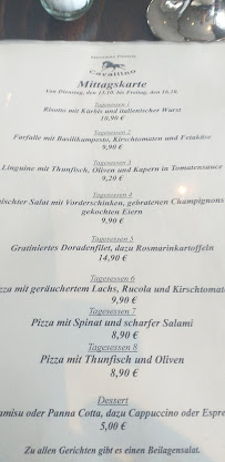 Carte du Ristorante Pizzeria Cavallino à Eislingen