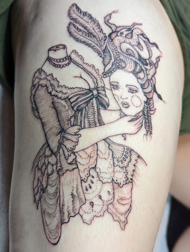 Explore hair tattoo ideas, creative tattoo ideas in New Orleans, available at Catahoula Tattoo 