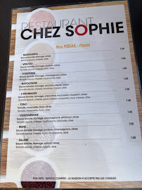 Menu / carte de Chez Sophie à Sainte-Maxime