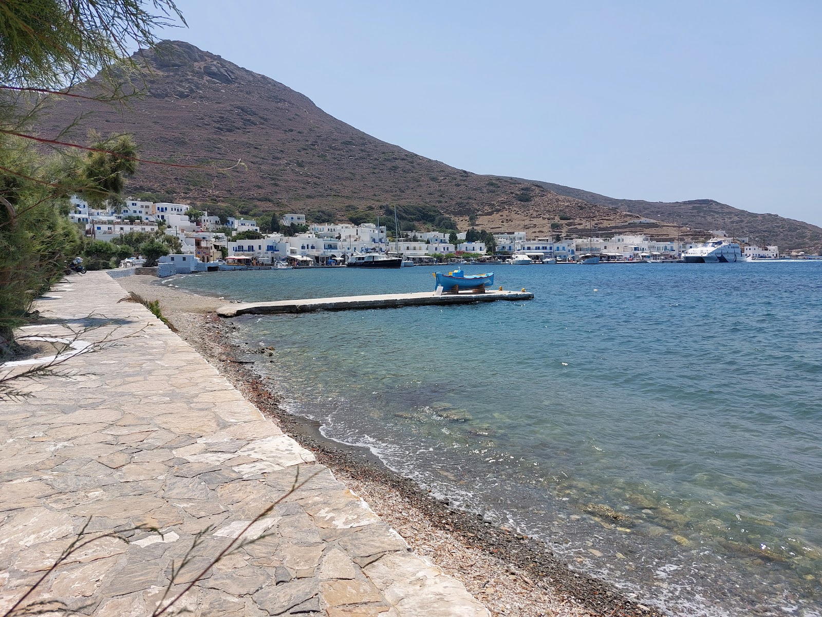 Zdjęcie Katapola Beach z przestronna linia brzegowa