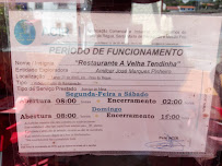 Menu / carte de A Velha Tendinha à Peso da Régua