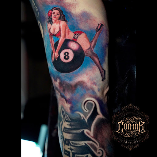 Explore crystal ball tattoo ideas, creative tattoo ideas in Murrieta, available at CON INK TATTOOS LLC