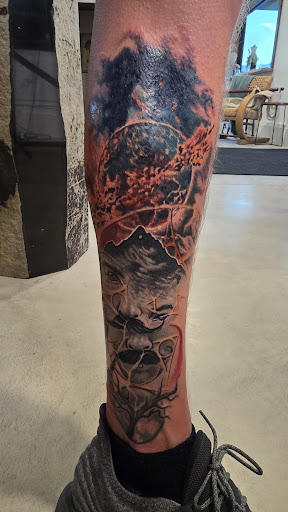 Explore black and white tattoo ideas for men, creative tattoo ideas in Sullivan, available at The Nova Social