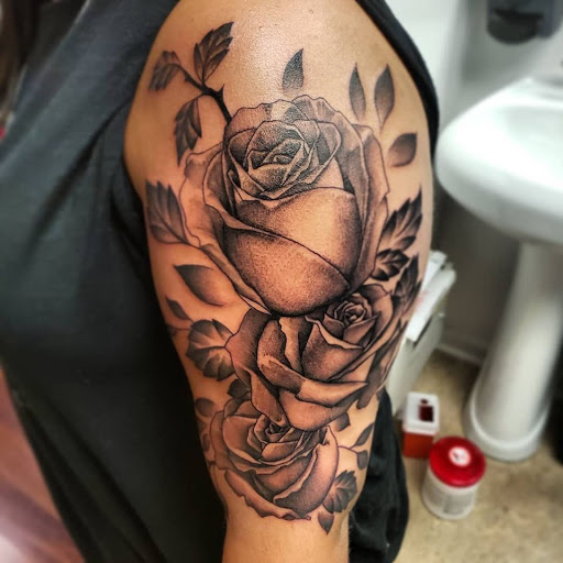 Explore tattoo ideas for leg sleeve, creative tattoo ideas in Virginia Beach, available at Studio Evolve