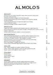Menu du Al Molo 5 Restaurant à Vassena