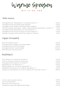 Menu / carte de Berggasthof Seealpe à Oberstdorf