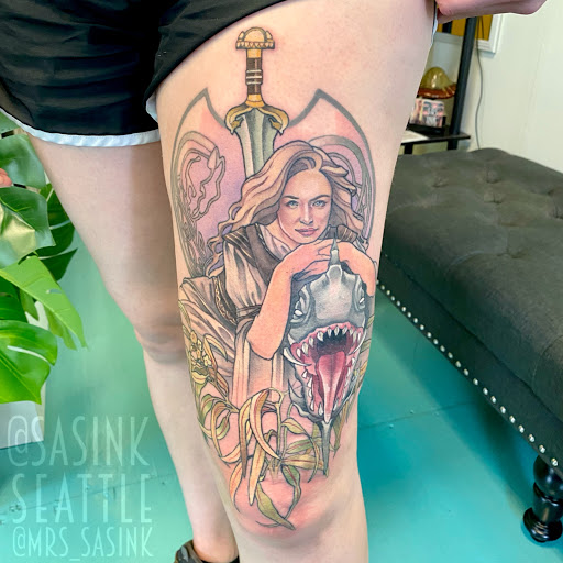 Find alpha and omega tattoo ideas for your next unique tattoo in Seattle at West Seattle Tattoo