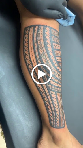 Explore tribal lion tattoo ideas, creative tattoo ideas in Hilo, available at Native Flesh Tattoo