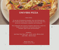 Menu du Univers Pizza à Agen