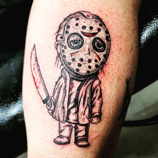 Explore cool leg tattoo ideas for guys, creative tattoo ideas in Columbus, available at Broken Tarot Tattoo Parlour