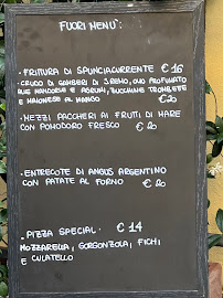 Menu du Osteria Dei Berlegge à Bordighera