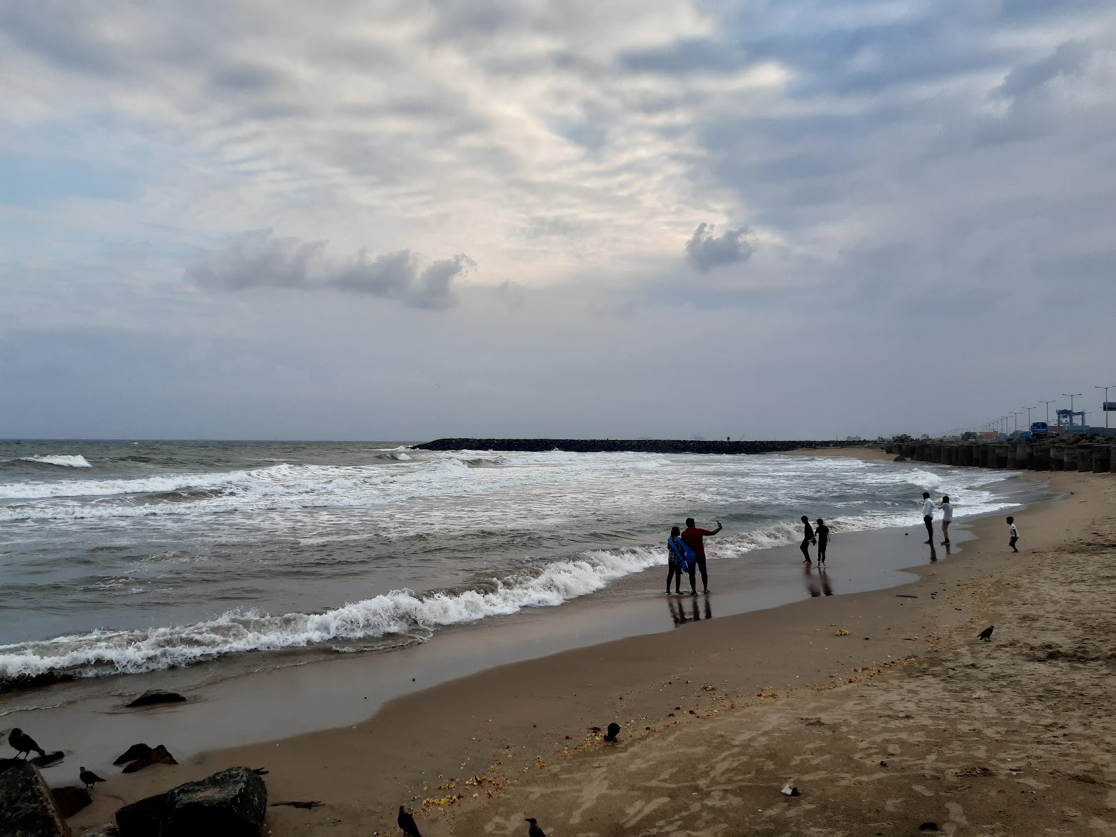 Φωτογραφία του Bharathiyar Nagar Beach με επίπεδο καθαριότητας εν μέρει καθαρό