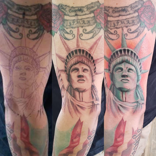 Explore skyline tattoo ideas, creative tattoo ideas in Bethlehem, available at Studio 33 Piercings by Angi